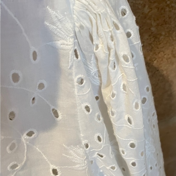 Sundance Women’s Embroidered Eyelet Balloon Slv 💯 cotton Button blouse M - Picture 12 of 14
